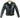 Angled front view of the Legendary Black Stallion leather jacket on mannequin showing curved pocket and belt