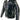Angled front view of the Legendary Black Stallion leather jacket on mannequin with fur collar attachment