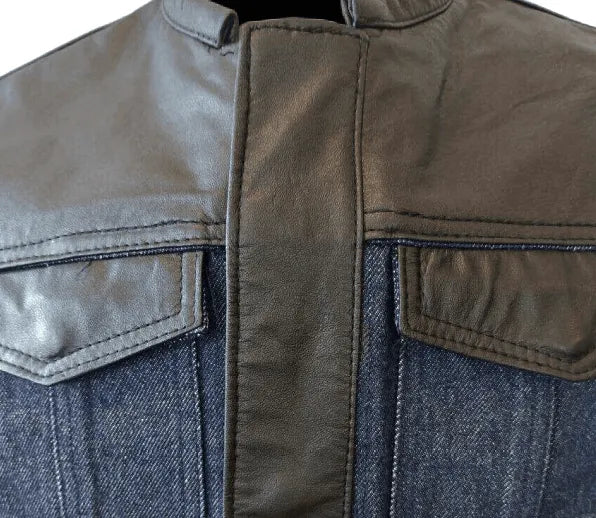 Legendary Blue Demo Denim & Leather Cropped Side Braided Club