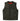 Front view of Legendary Brotherhood men's leather motorcycle vest with snap front and concealed pockets, Made in USA