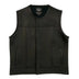 Front view of Legendary Classic NCP Fitted Leather Club Style Motorcycle Vest with clean finish, made in USA