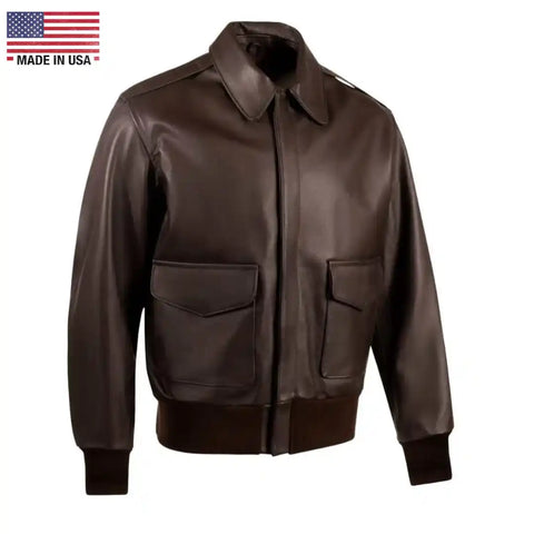 Legendary Fighting Falcon Men's A-2 Leather Flight Jacket Legendary Fighting Falcon Men's A-2 Leather Flight Jacket