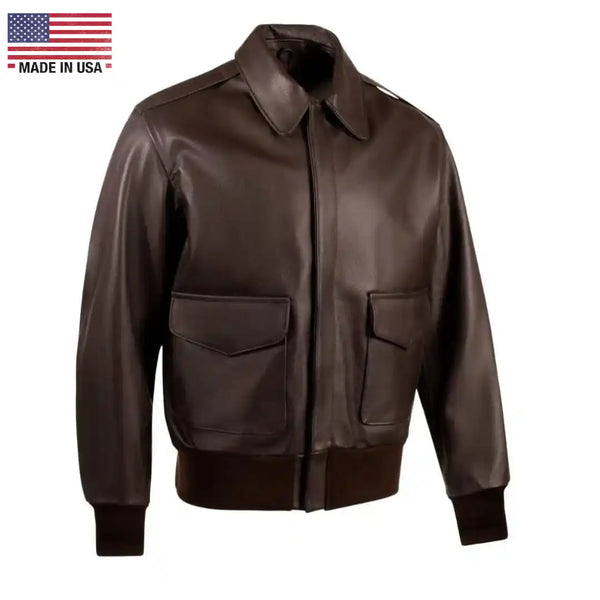 Legendary Fighting Falcon Men's A-2 Leather Flight Jacket