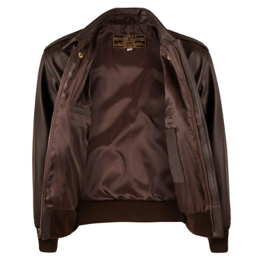 Legendary Fighting Falcon Men's A-2 Flight Jacket open front with interior lining – Made in USA