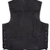 Back view of the Legendary Gunslinger leather vest showing clean design with subtle braided detailing and side lacing