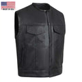 Legendary Holy Trinity Cropped Perforated Leather Motorcycle Vest