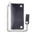 Front view of Legendary horsehide biker long wallet in black with attached chain and snap closure, made in USA