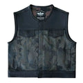 Legendary LowLife Camo Leather Cropped Fitted Club Style Motorcycle Vest