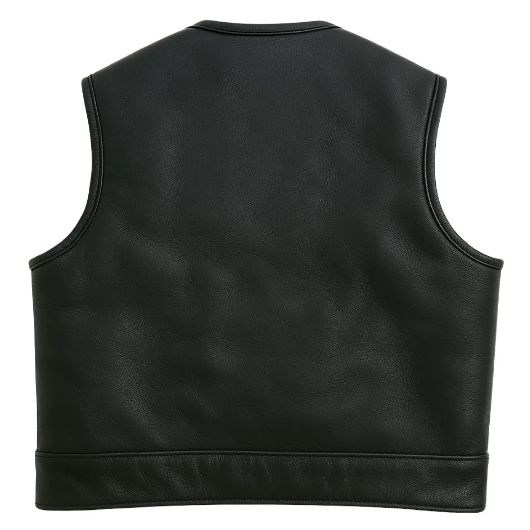 Legendary LowLife Leather Cropped Fitted Club Style Motorcycle Vest