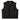 View of Legendary Lowlife Z black cropped leather motorcycle vest with two chest zipper pockets and hand pockets, made in USA