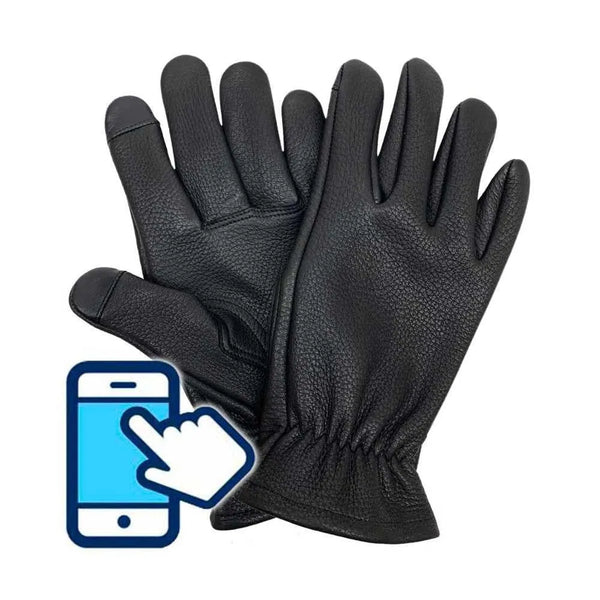 Black Deerskin Classic Touchscreen Gloves | Legendary USA