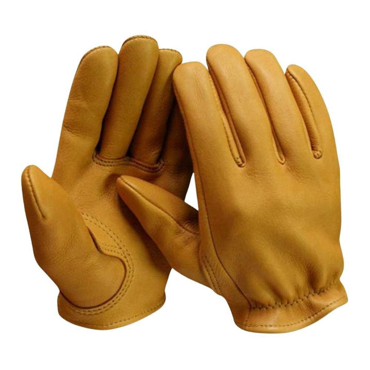 Legendary Mens Gold Deerskin Leather Short Wrist Motorcycle Gloves - Legendary USA