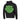 Legendary motorcycle hoodie in black with bold neon green USA Legendary logo on back