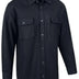 Legendary OG Extra Heavyweight solid black flannel riding shirt with button front and dual chest pockets, made in USA