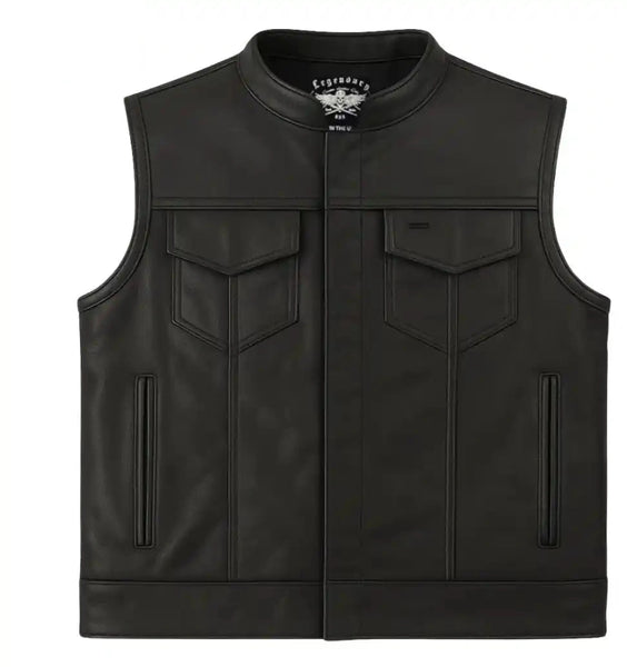 OUTLAW プロテクター ライナー付 ライダースジャケット ブラック 48 legendary-outlaw-leather-vest-