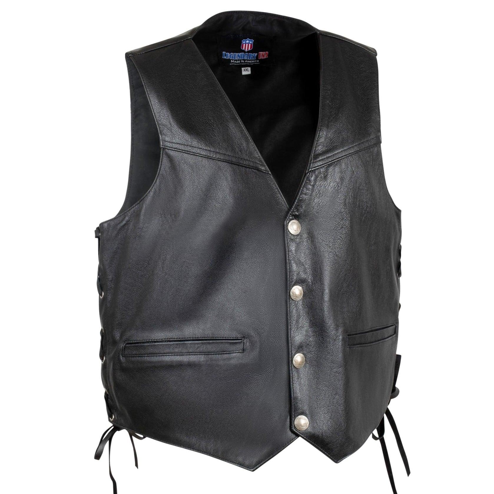 Legendary 'Peacemaker' Men's Leather Motorcycle Vest | Legendary USA