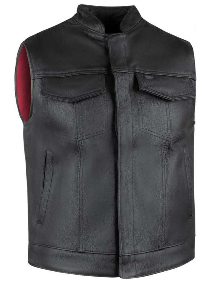 Legendary Reaper Mens Leather Motorcycle Vest with Gun Pockets - Legendary USA