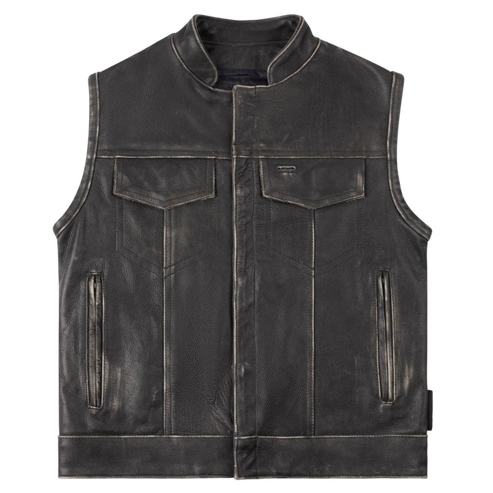 Legendary 'Reckless Outlaw' Mens Aged Leather Motorcycle Vest - Legendary USA