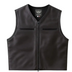 Fitted club-style leather motorcycle vest front view with zip closure and dual chest pockets – Legendary USA, made in USA