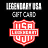 Legendary USA digital gift card featuring the brand logo, ideal for motorcycle enthusiasts and American-made gear lovers