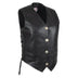 Legendary Vikla Chikla women’s leather motorcycle vest with braided accents and buffalo nickel snap buttons, made in USA