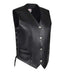 Front angled view of Legendary Women's Leather Motorcycle Vest with braided trim and snap closure, Made in USA