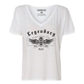 Legendary USA Womens See No Evil Slouchy V-Neck T-Shirt (White)