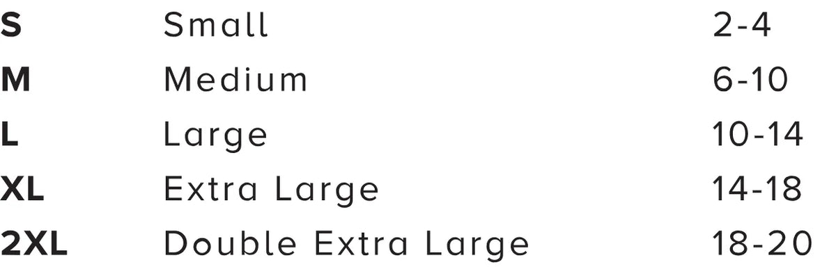 Size chart for the Legendary USA Women's Chill Out Biker Chick Shirt showing available sizes from S to 2XL, Made in USA