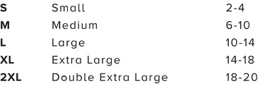 Size chart for the Legendary USA Women's Chill Out Biker Chick Shirt showing available sizes from S to 2XL, Made in USA