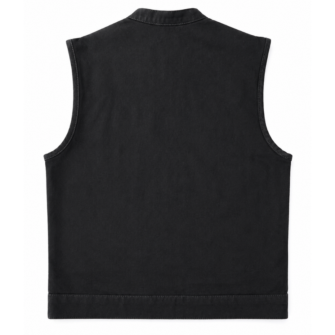 Legendary 'Nightshift' Black Denim Motorcycle Vest