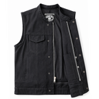 Legendary 'Nightshift' Black Denim Motorcycle Vest
