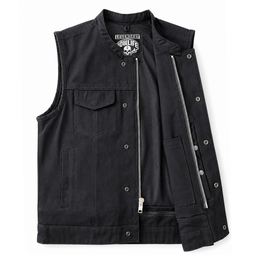Legendary 'Nightshift' Black Denim Motorcycle Vest