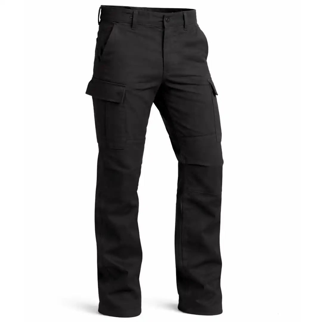 Interior view of Rothco fleece lined canvas fleece tactical pants, showing rear panel detail