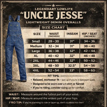 Legendary Lowlife 'Uncle Jesse' Lightweight Denim Overalls