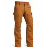 Additional view of Rothco fleece lined canvas fleece tactical pants, with hardware and stitching visible