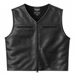 Legendary Beatdown™ Perforated Leather Cropped Motorcycle Vest – V Neck Collar