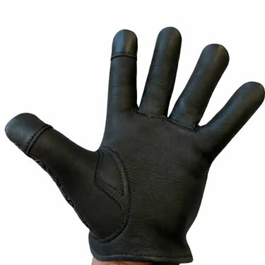 Legendary Black Double-Diamond Stitched Deerskin Short Wrist Touchscreen Gloves