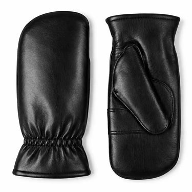 Detail view of Legendary insulated deerskin leather gloves, with hardware and stitching visible