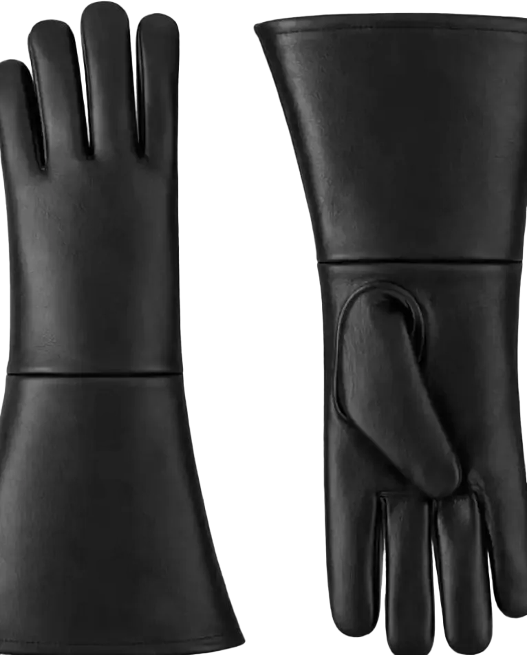 Primary view of Legendary USA gauntlet deerskin gauntlet gloves, with brand detailing visible