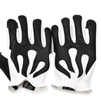 Front-facing shot of Legendary short wrist white deerskin gloves, displayed flat for product detail