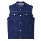 Legendary Ole Blue Men's Blue Denim Motorcycle Vest