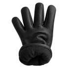 Side profile of Legendary fleece lined deerskin fleece gloves, highlighting construction detail