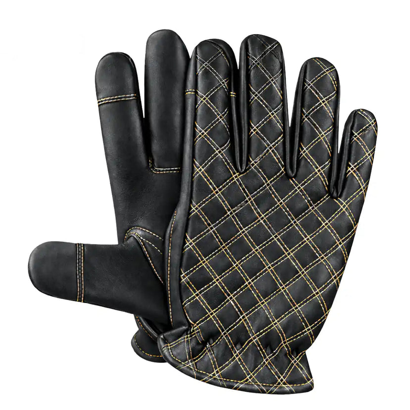 Main view of Legendary short wrist gold deerskin gloves, shown on plain studio background