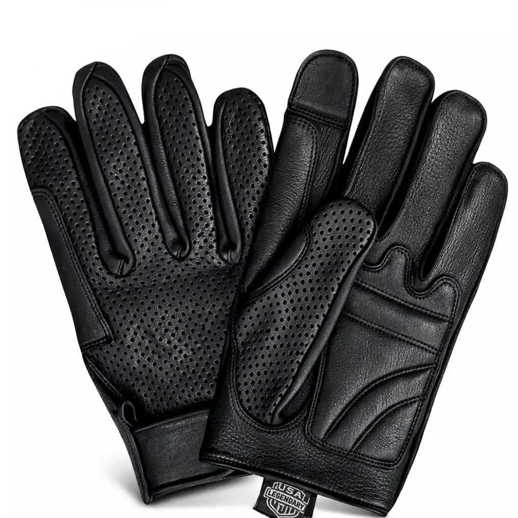 Main product view of Legendary perforated deerskin gloves, shown on plain studio background