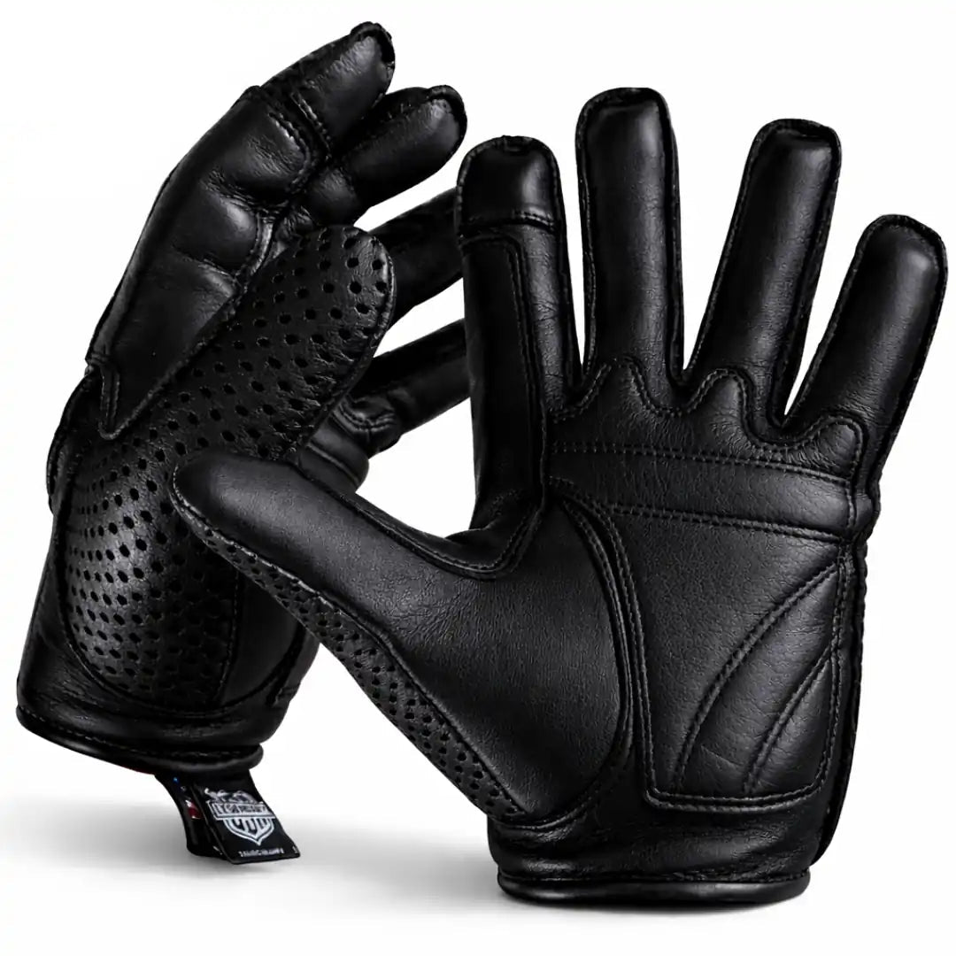 Legendary ILL DOZER Perforated Top Short Wrist Outseam Deerskin Motorcycle Gloves