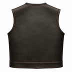 Legendary LowLife NOP Dark Chocolate Cropped Fitted Leather Club Style Motorcycle Vest
