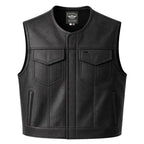 Legendary LowLife Perforated Leather Cropped Fitted Club Style Motorcycle Vest