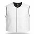 Main view of Legendary perforated white perforated leather motorcycle vest, with brand detailing visible
