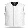 Legendary 'White Monster' Perforated Leather Cropped Fitted Club Style Motorcycle Vest