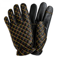 Legendary Neon Yellow & Neon Red Double-Diamond Stitched Deerskin Short Wrist Touchscreen Gloves